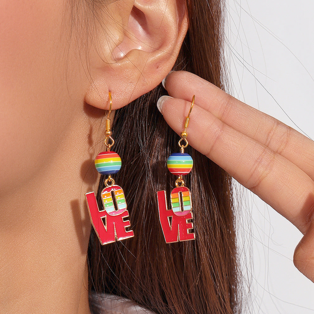 Wholesale Valentine' s Day Series Red and Pink Heart Ear Hook Earrings