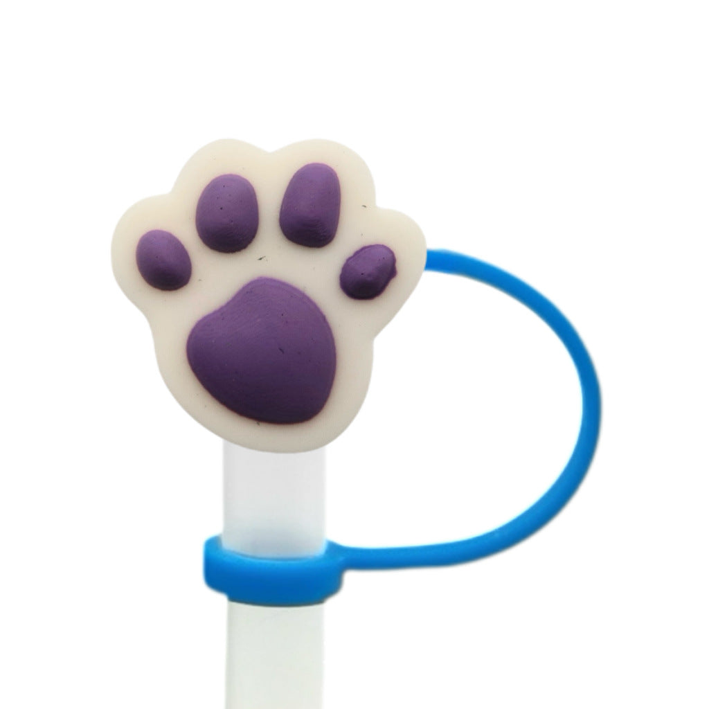 Wholesale 10pcs Paw print straw cover straw cap
