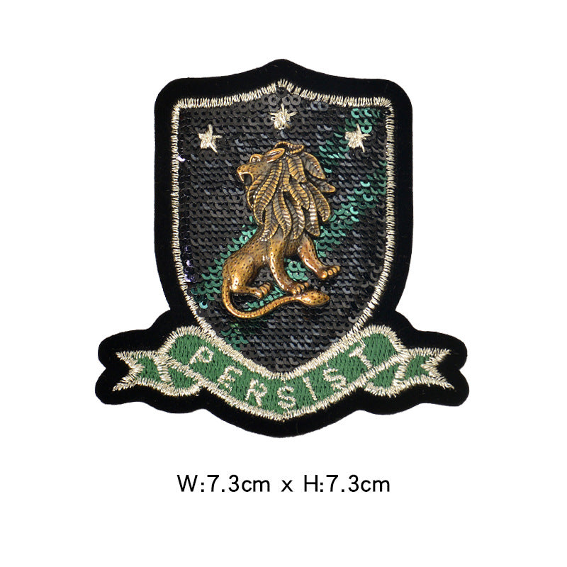 Wholesale Felt Base Sequin 3D Crown Bee Embroidered Patch Badge For Clothing Towel DIY Accessory