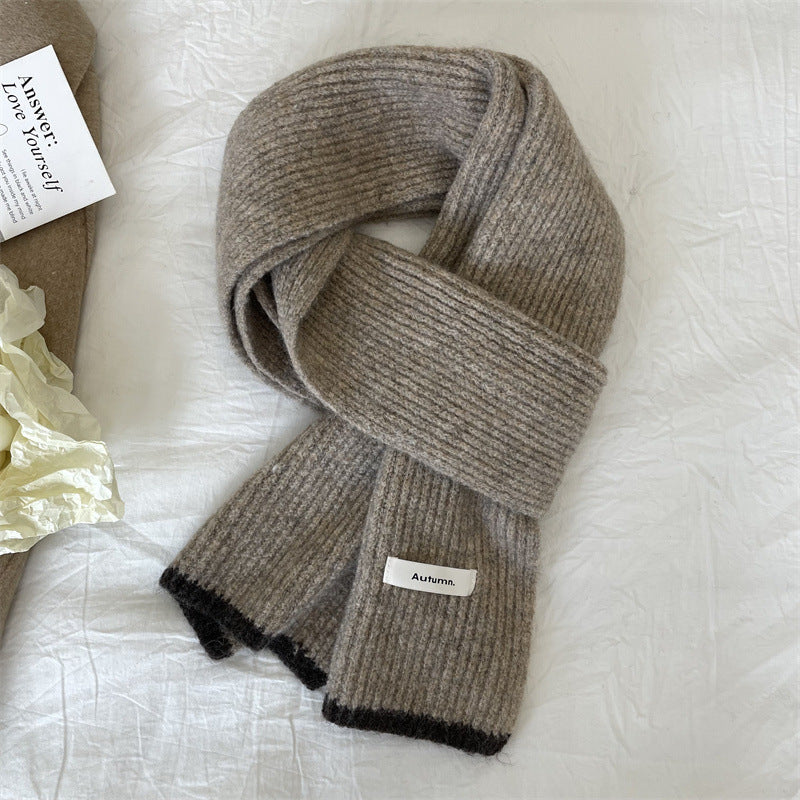 Wholesale Knitted Wool Thickened Warm Wrap Red Scarves