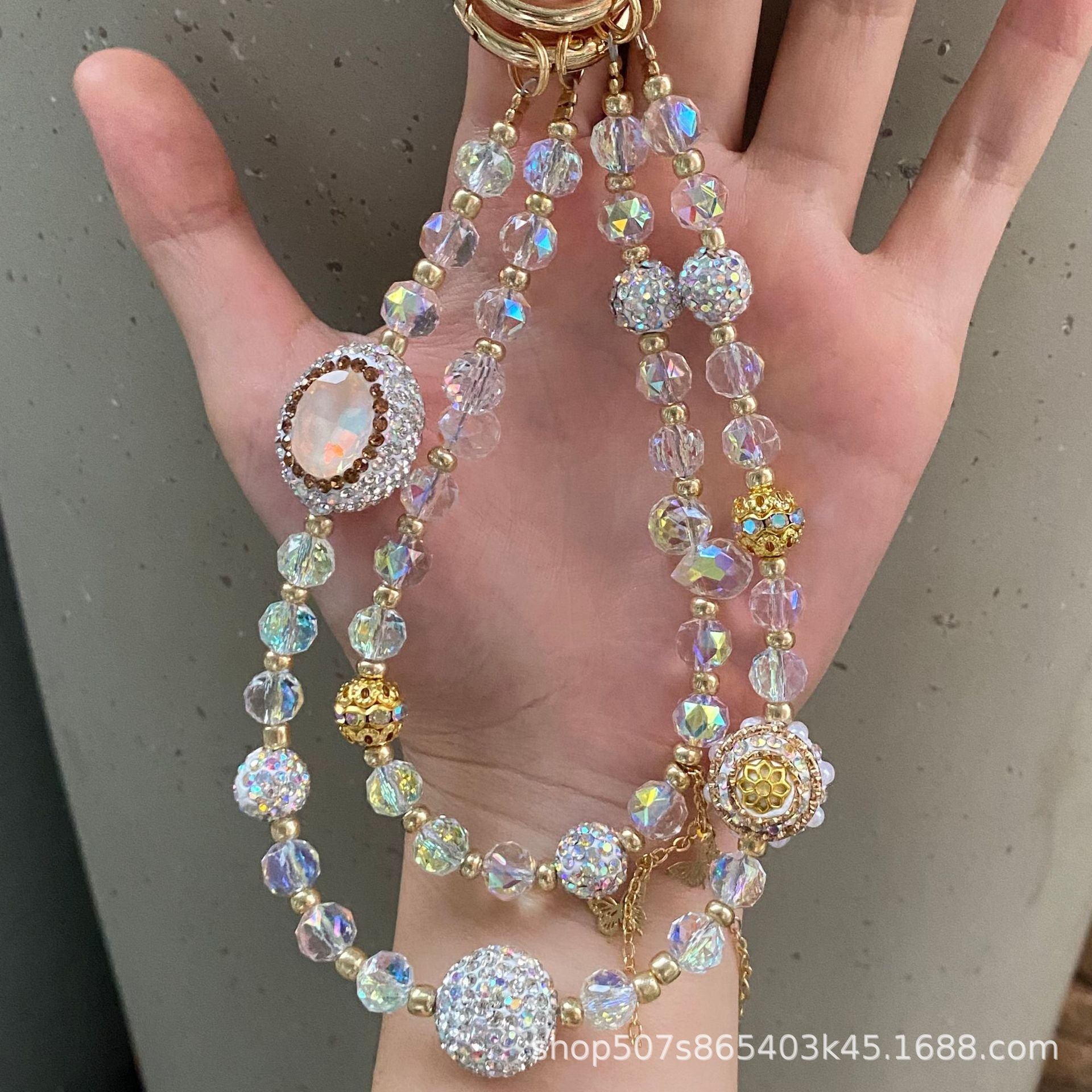 Wholesale Flash Beaded Chain Mobile Phone Pendant Crystal Beads