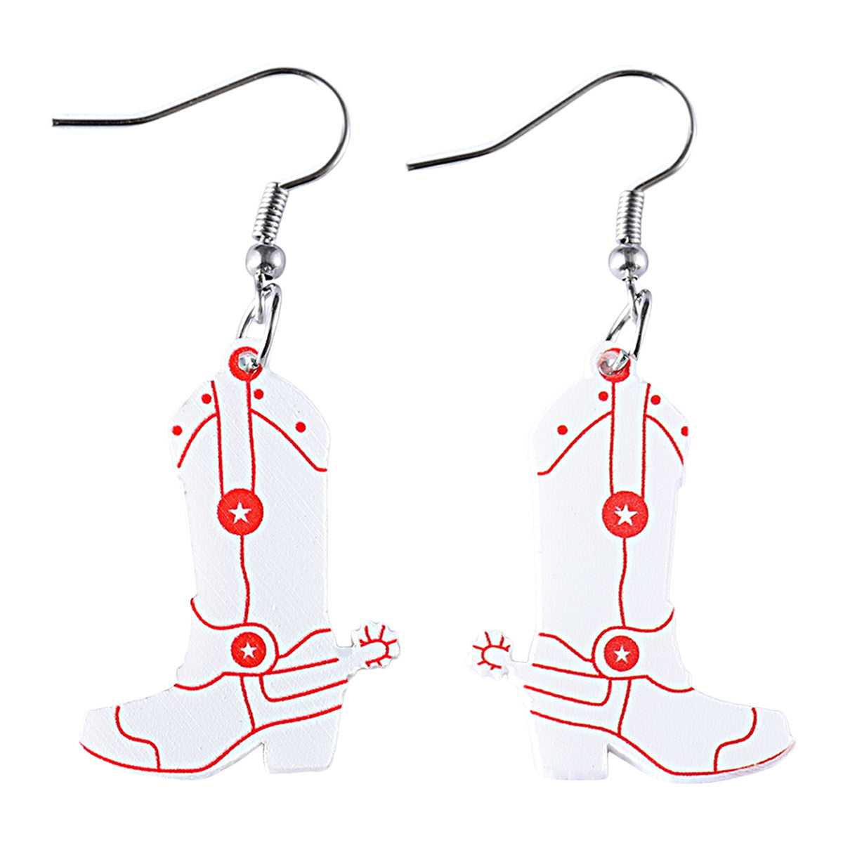 Wholesale Western Style Cowboy Boots Acrylic Drop Earrings