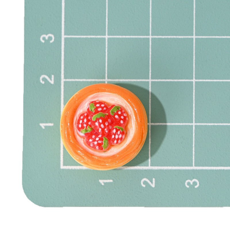 Wholesale  10pcs/pack Food and Play Cartoon Fruit Egg Tart Beads Acrylic Beads