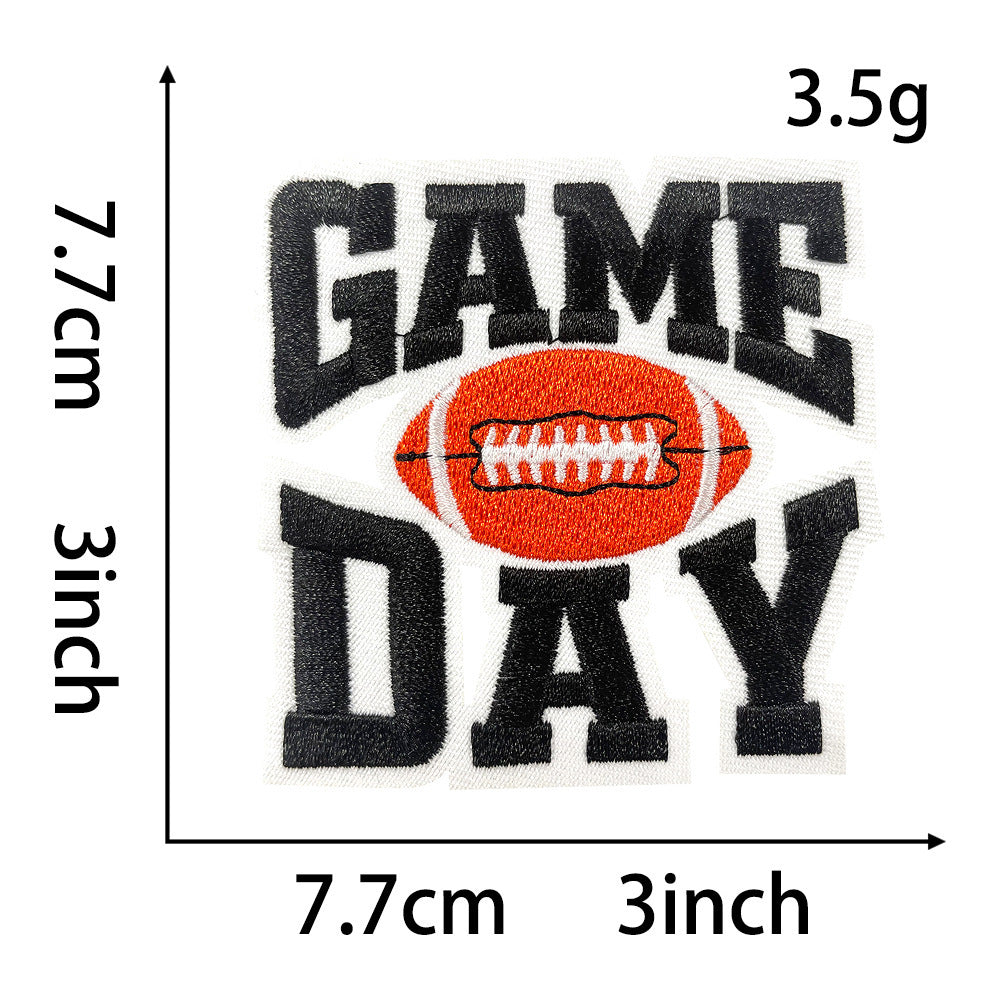Wholesale Game Day Football Embroidery Patches 9 Styles DIY Iron On Decorative Accessory For Coats Bags