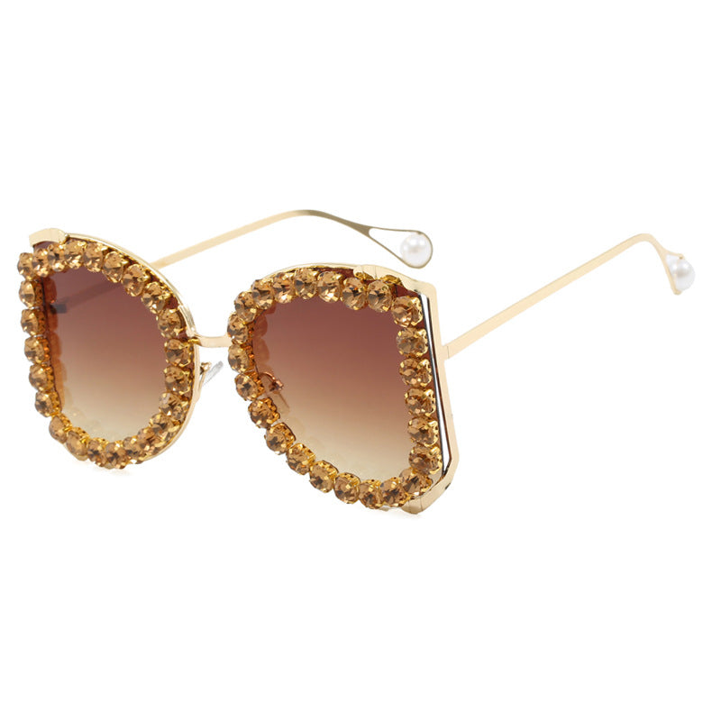 Wholesale Large frame diamond sunglasses