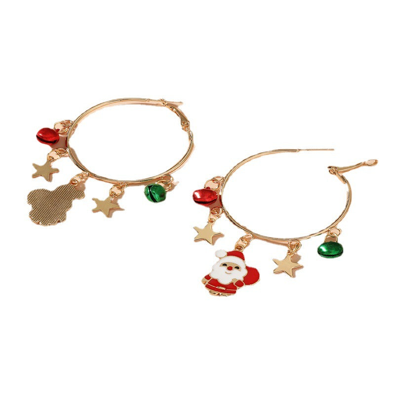 Wholesale Christmas Lovely Santa Claus Zinc Alloy Earrings