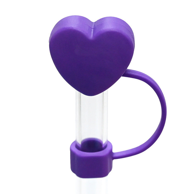 Wholesale Random 100pcs 3D color love 10MM dust plug straw accessories