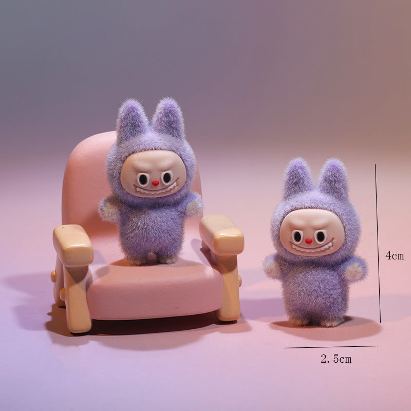 Wholesale 3pcs Mini Flocked Cartoon Doll Pendant Ornaments