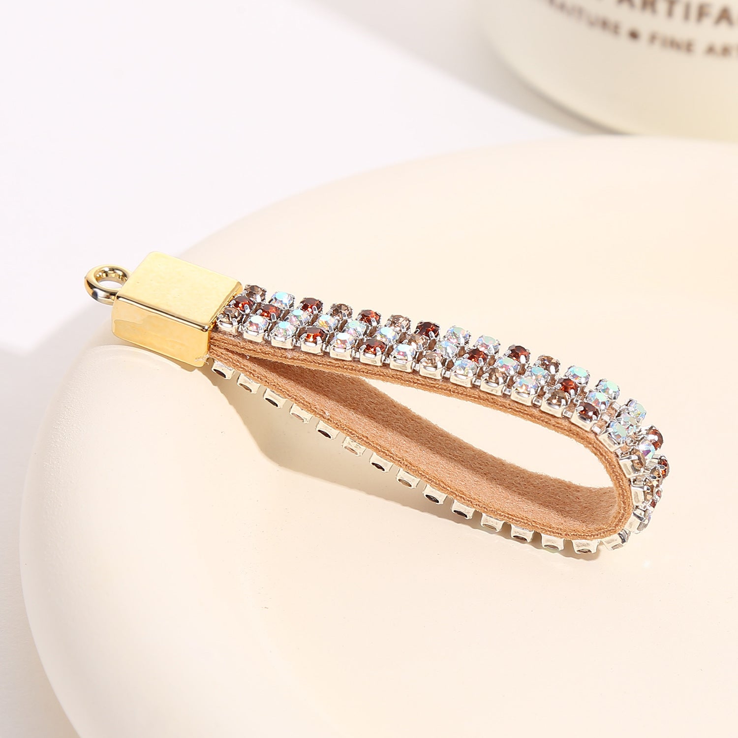 Wholesale 12PCS Rhinestone Hanging Rope Keychains