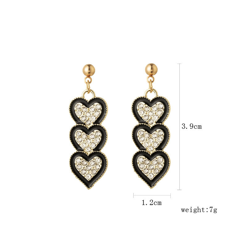 Wholesale Diamond Love Tassel Earrings