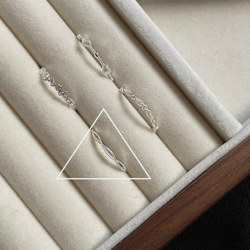 Wholesale Open Silver Plated Love Heart Stacking Ring