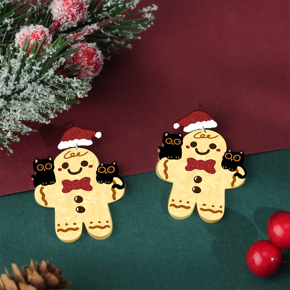 Wholesale Christmas Tree Christmas Hat Socks Elk Earrings