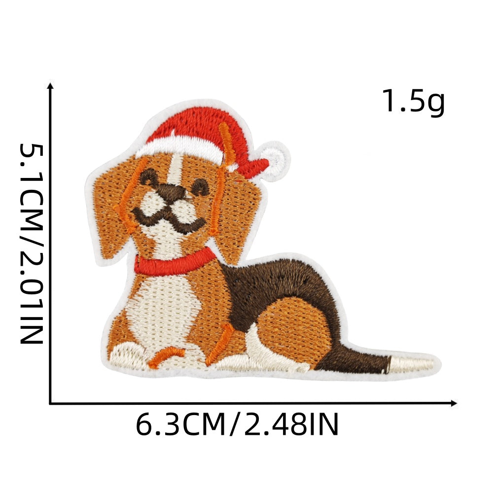 Wholesale 16Pcs Christmas Embroidered Patches Snowflake Cartoon Designs Sewing Craft Supply For Socks Decorative Gift Accessory
