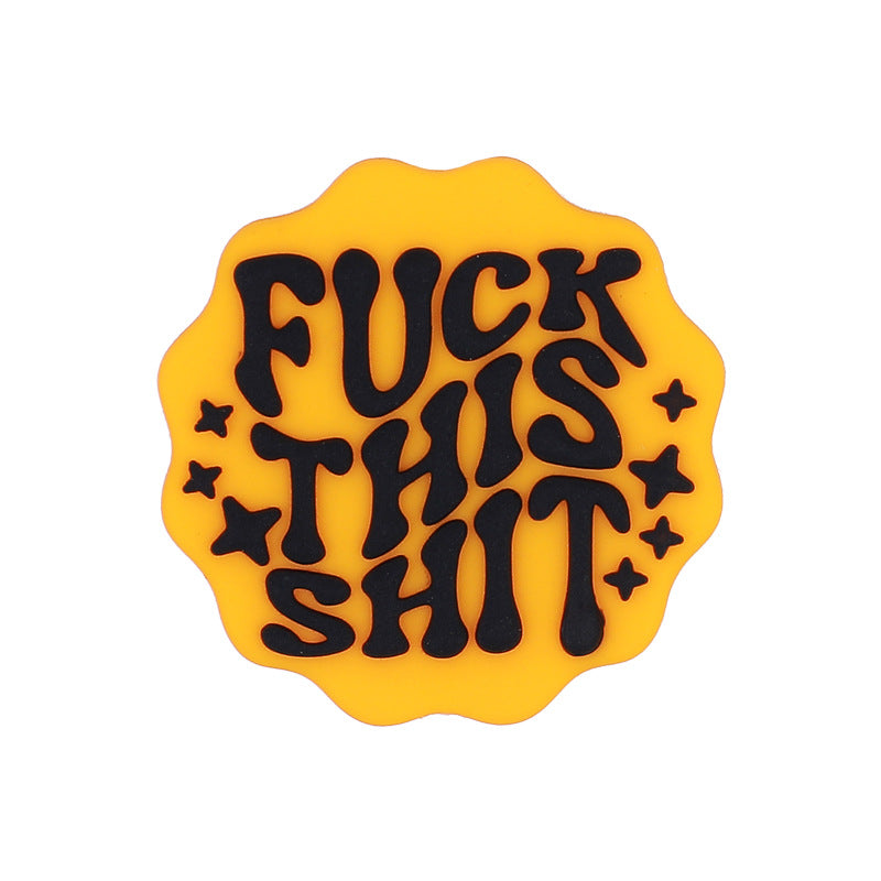 Wholesale 20pcs Love English Glue Bead Pen Accessories Silicone Loose Beads