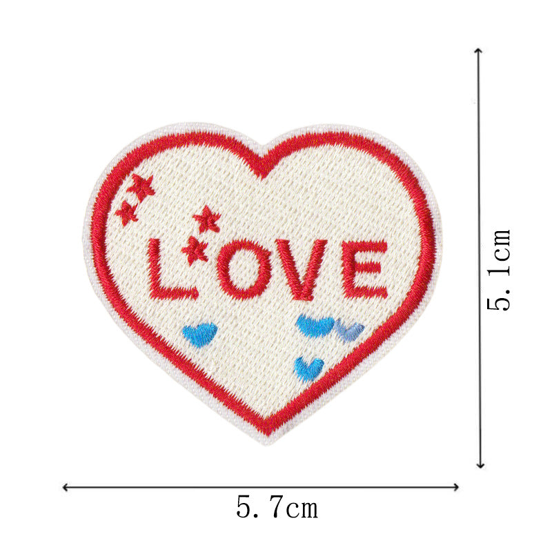 Wholesale The letters LOVE and the shape of a heart Embroidery DIY Patches