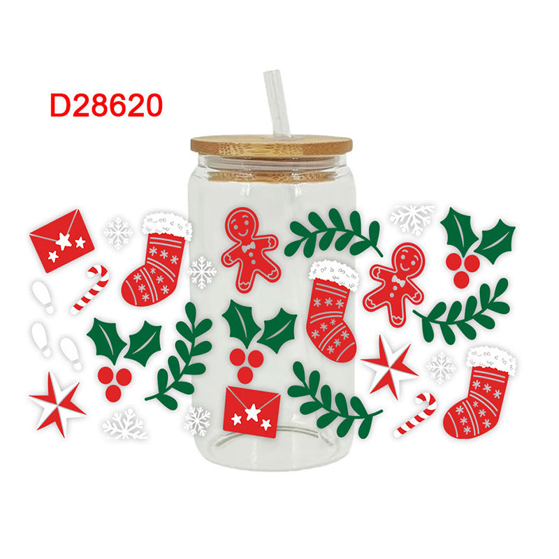 Wholesale Cartoon Christmas Series 16oz Cup UV DTF Wraps