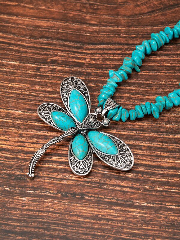 Wholesale Western Turquoise Dragonfly Necklace