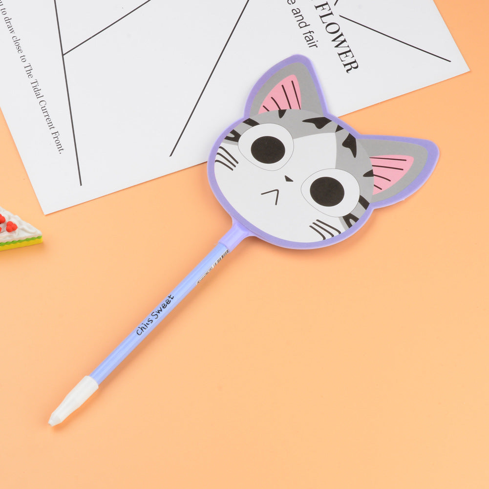 Wholesale Plastic Cartoon Cat Fan Gel Pen
