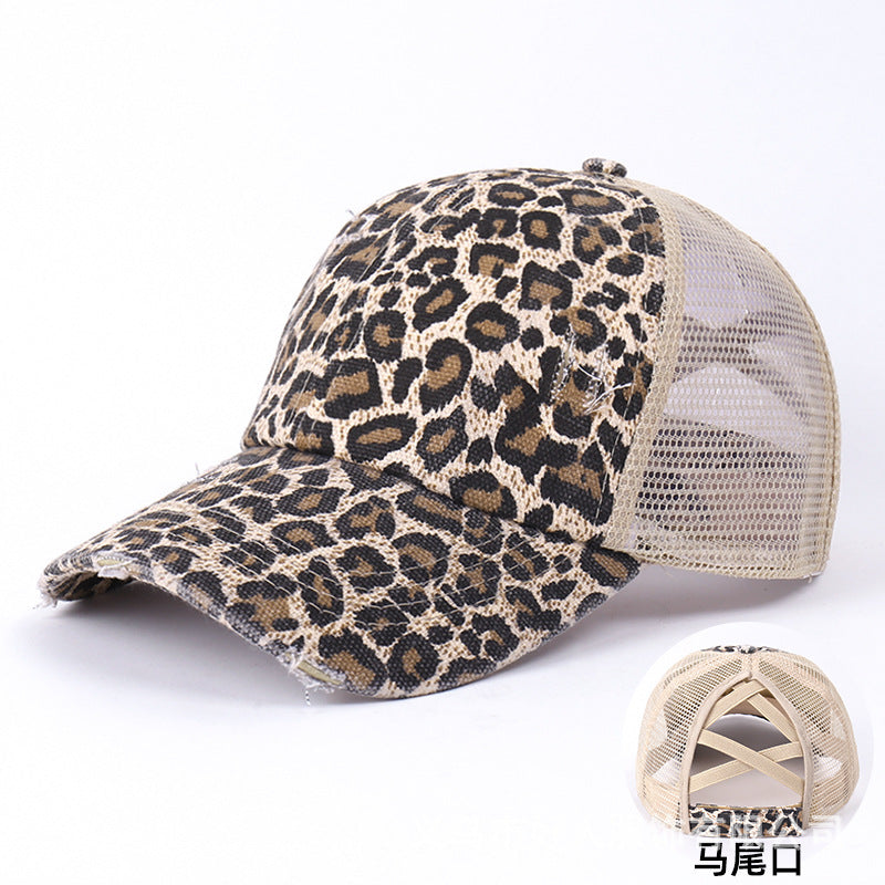 Wholesale Breathable Mesh Leopard Zebra Visor Baseball Cap