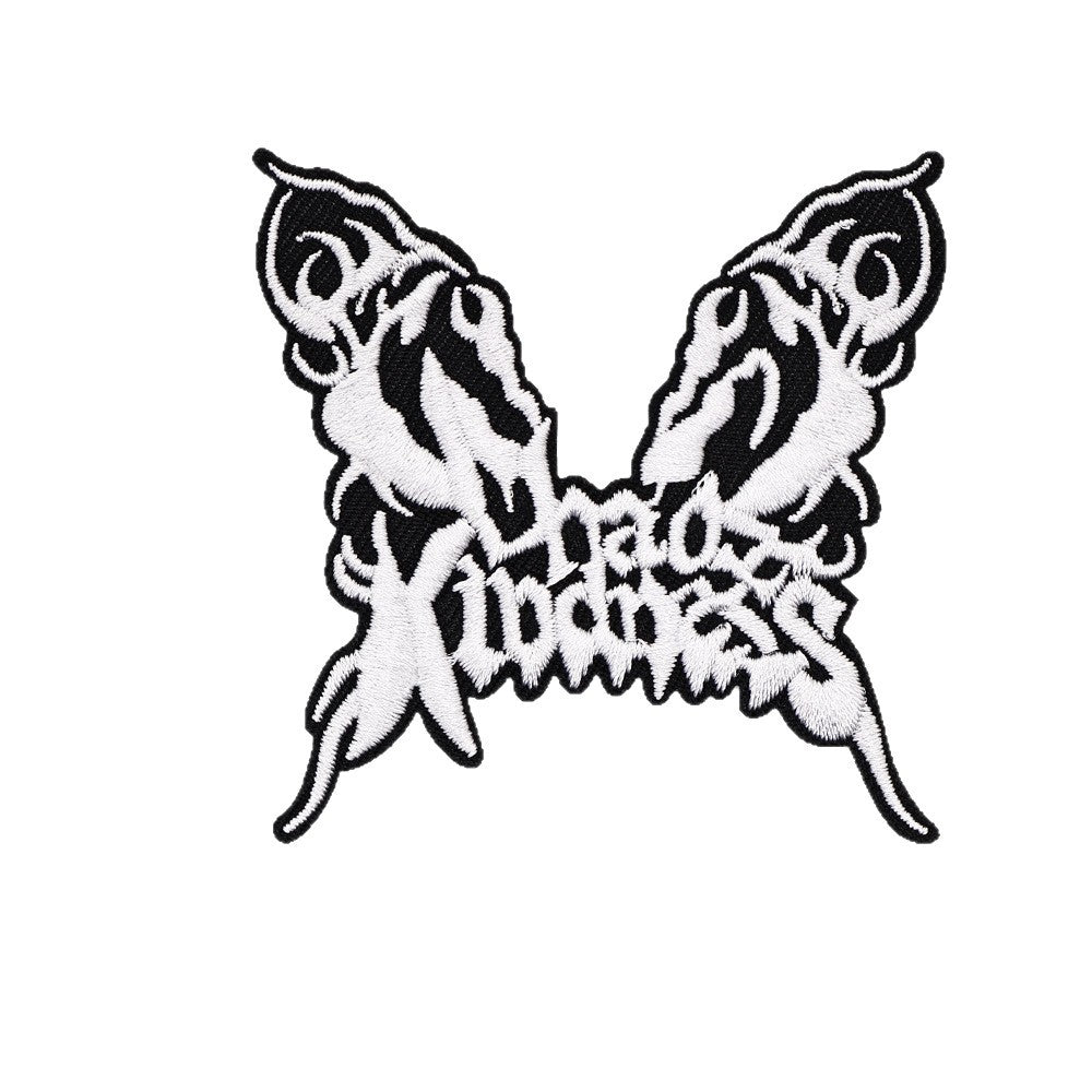 Wholesale Gothic Butterfly English Letter Iron On Embroidery Patch Chic Fashion Accessory For Everyday Use