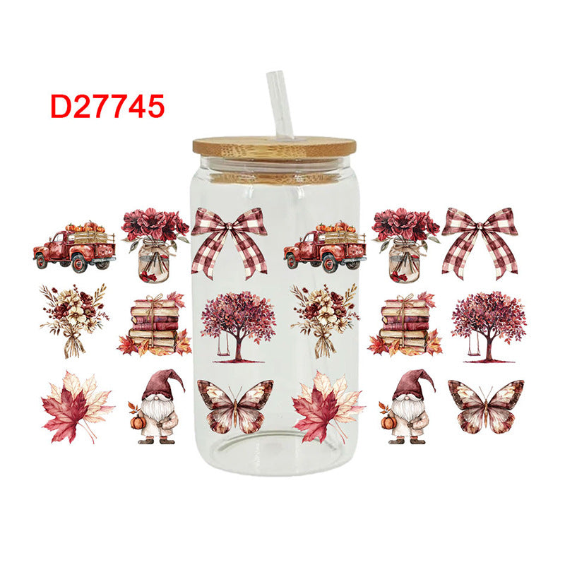 Wholesale Christmas Snowman Bell Series 16oz Cup UV DTF Wraps