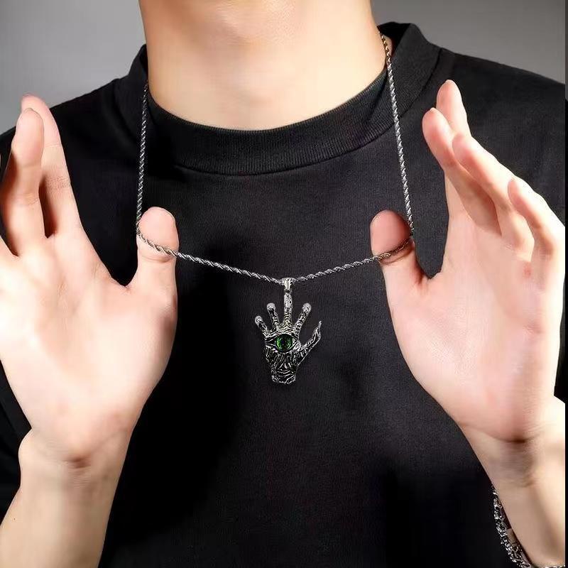 Wholesale Devil Hand Pendants Alloy Sweaters Necklaces