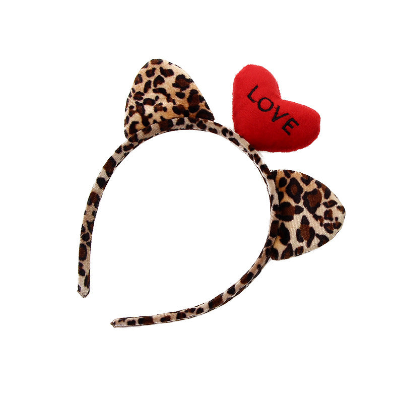 Wholesale Love Leopard Cat Ear Headband Sexy Headband Wash Hair Card