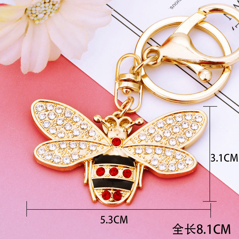 Wholesale Diamond-encrusted bee insect car key chain