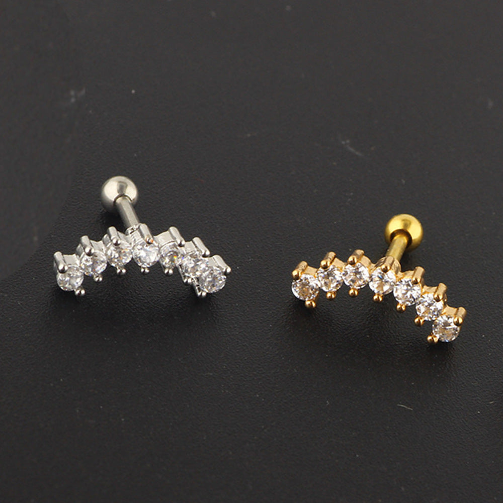 Wholesale Zircon Stainless Steel Ear Bone Nails