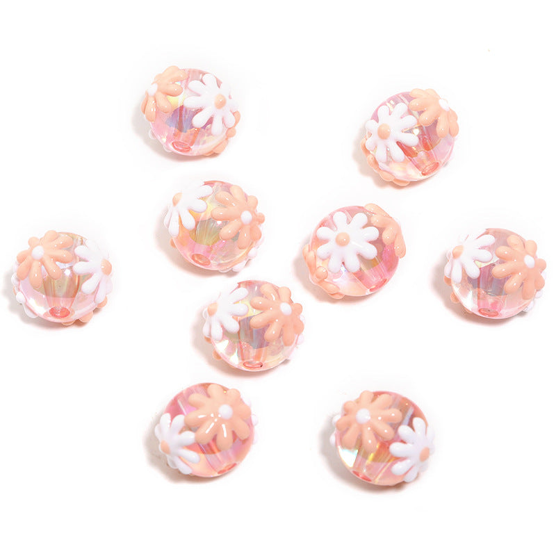 Wholesale  10pcs   Pink acrylic bead  Acrylic Beads