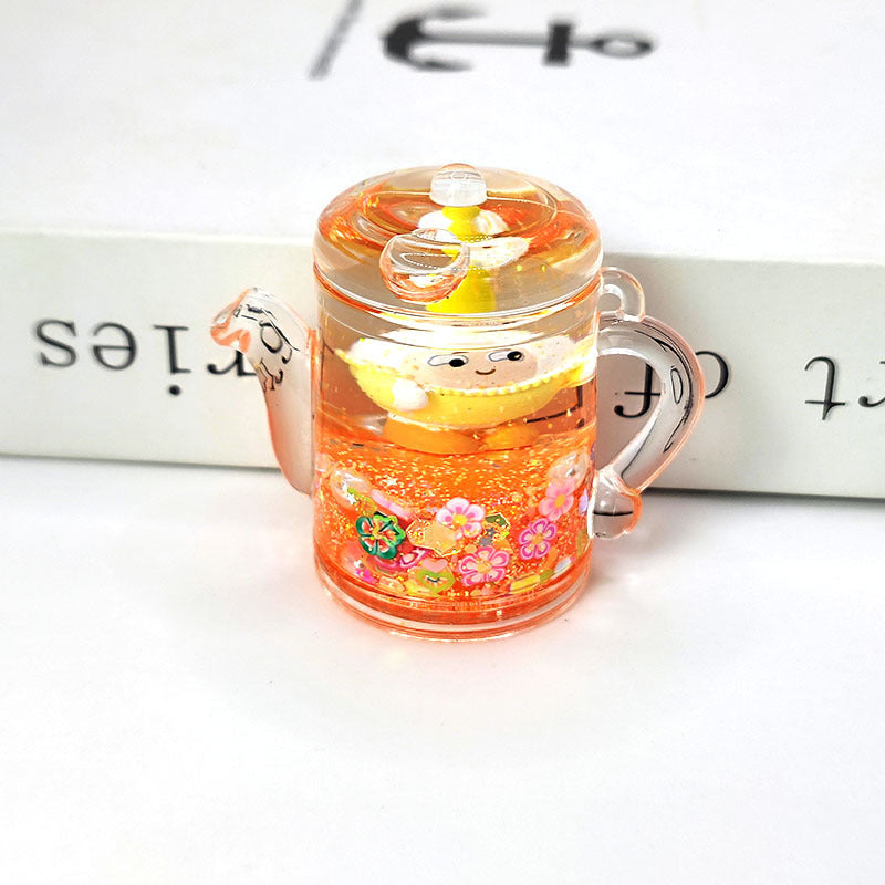 Wholesale Acrylic Oil-filled Double Drift Sand Bottle Key Chain Accessories
