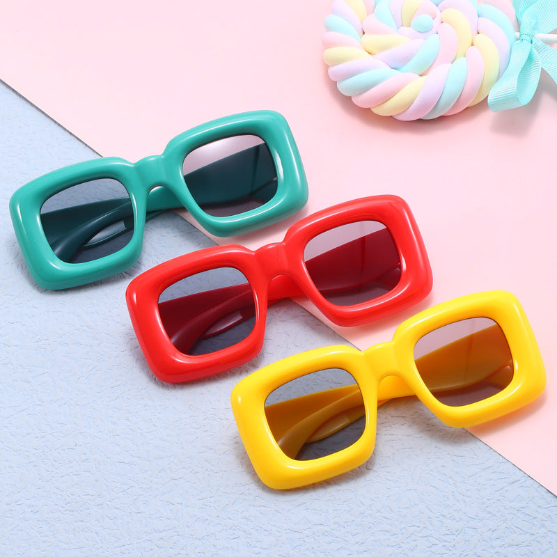Wholesale Candy Color Children's Inflated Square Funny Sunglasses