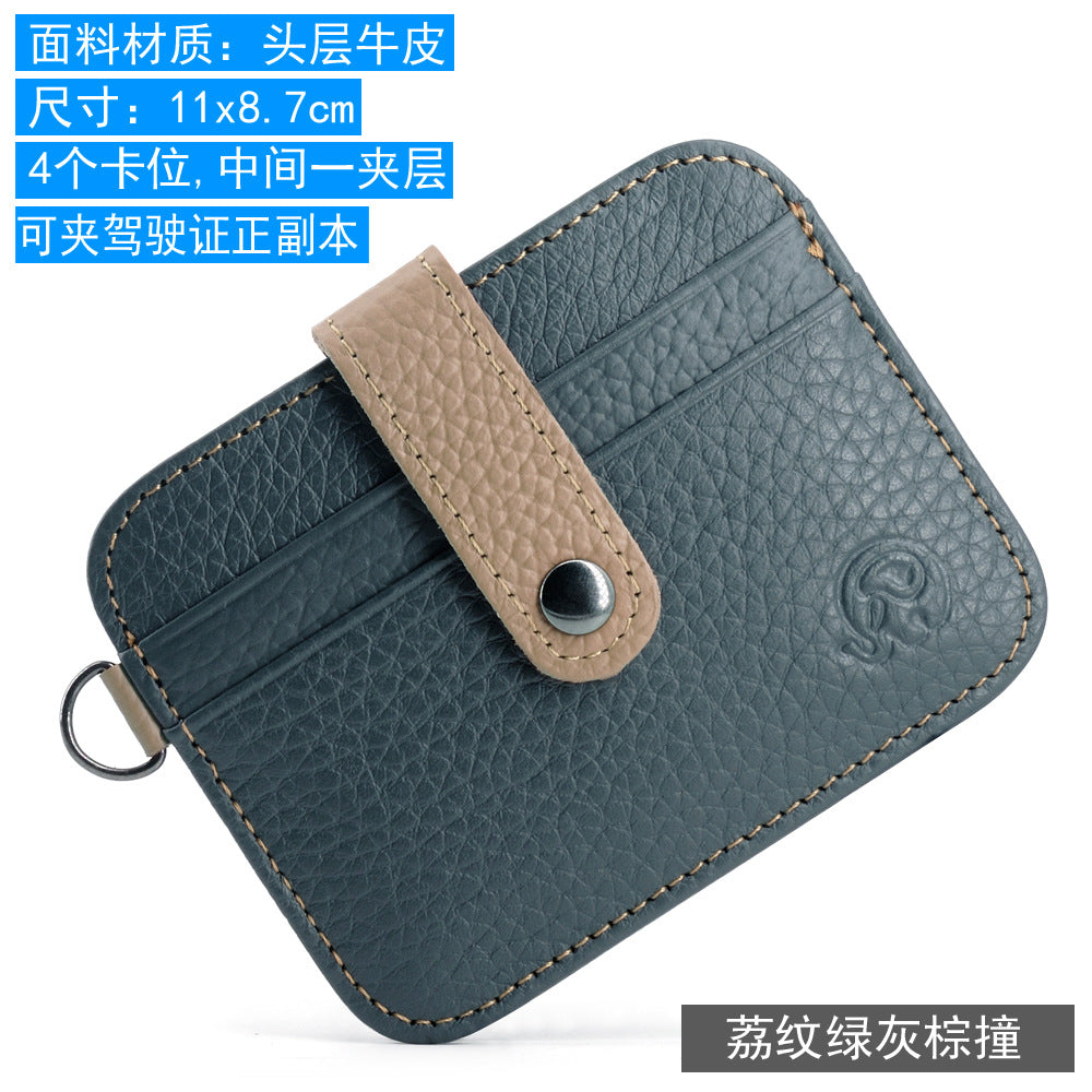 Wholesale First layer cowhide ID card holder men' s wallet