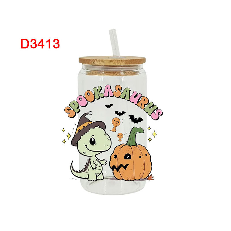 Wholesale Pumpkin Halloween  16oz Cup UV DTF Wraps