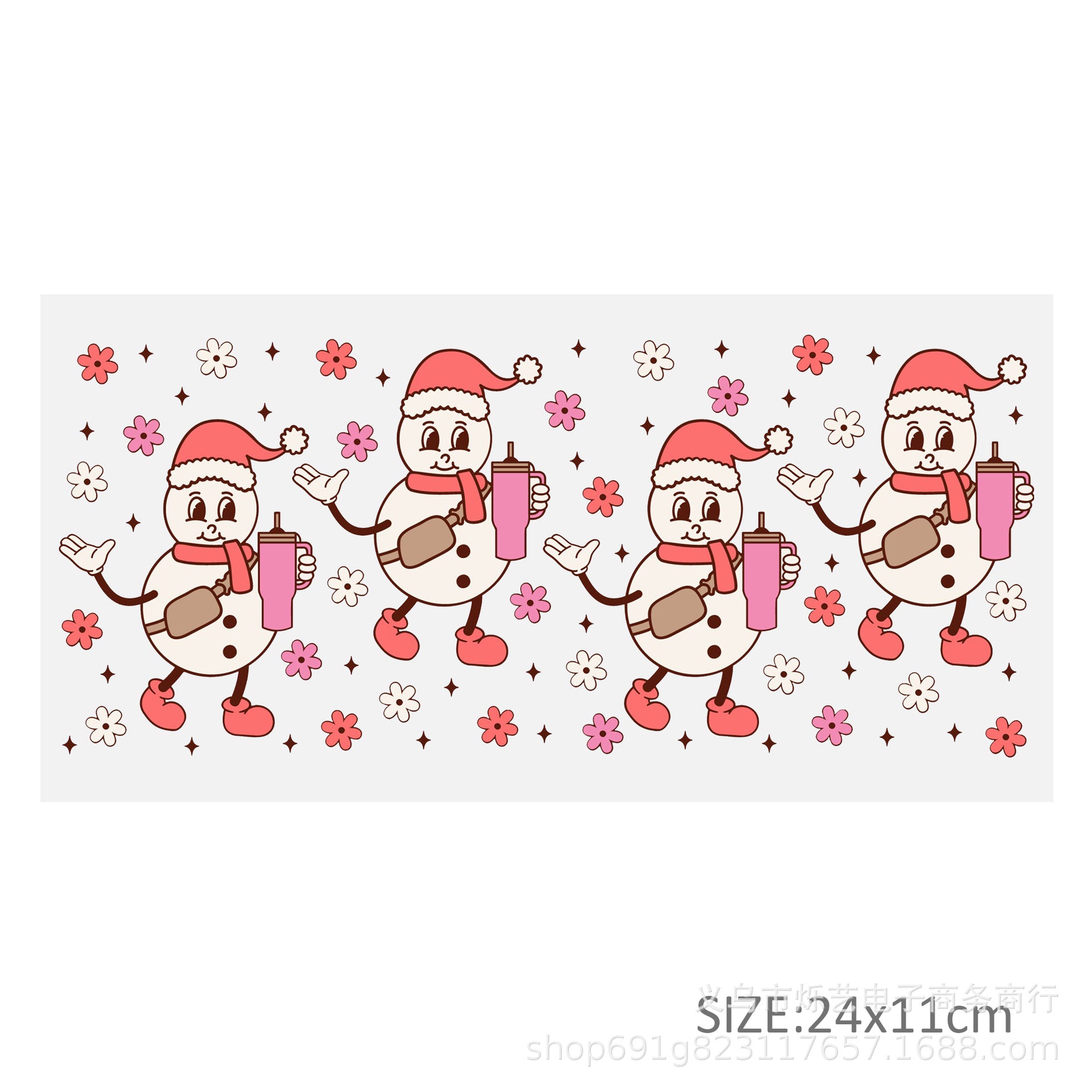 Wholesale  5pcs/pack Snowman Gingerbread Man Christmas Series 16oz Cup UV DTF Wraps