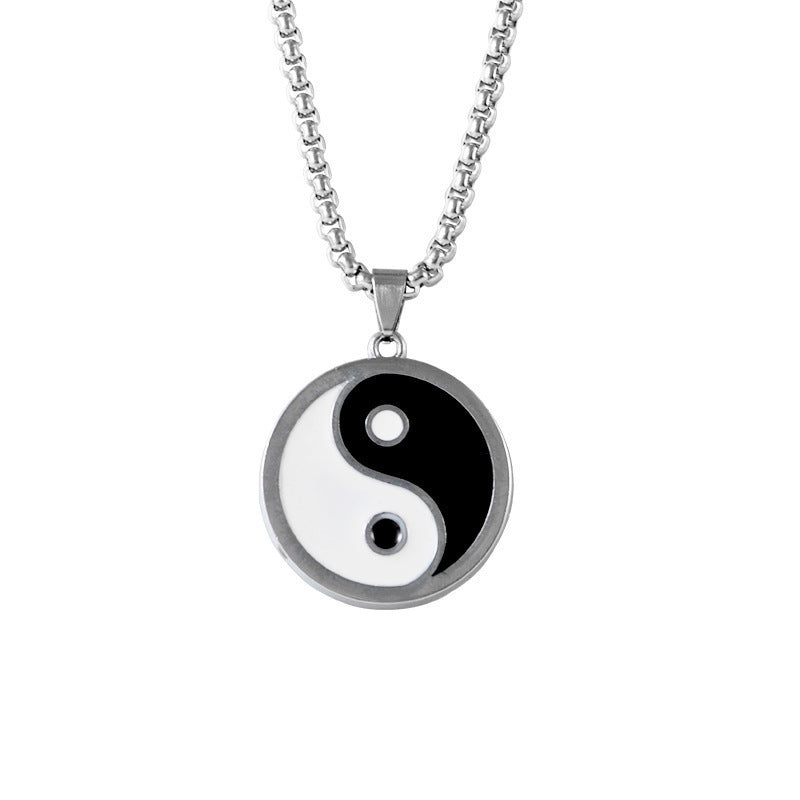 Wholesale  Football Pendant Retro Men' s Stainless Steel Chain Necklace