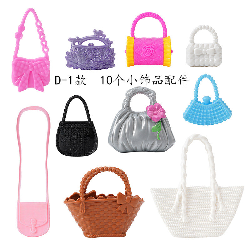 Wholesale 11-Inch Doll Fashion Accessories Electric Plated Crown Necklace Earrings Bracelet Drop Earrings Doll Dressing up Princess Toy