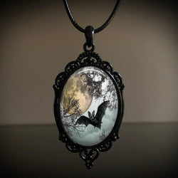 Wholesale Vintage Gothic style bat castle crow cross blood black cat church cemetery vampire vintage necklace