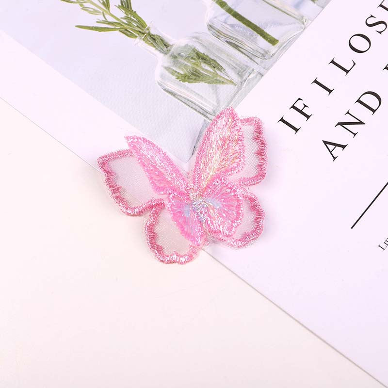 Wholesale 10pcs Colorful double layer fantasy embroidered butterfly patch