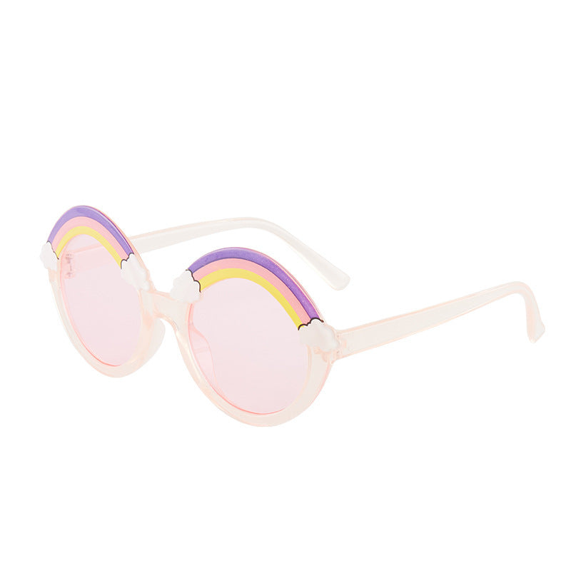 Wholesale PC Kids Rainbow Cute Round Frame Sunglasses