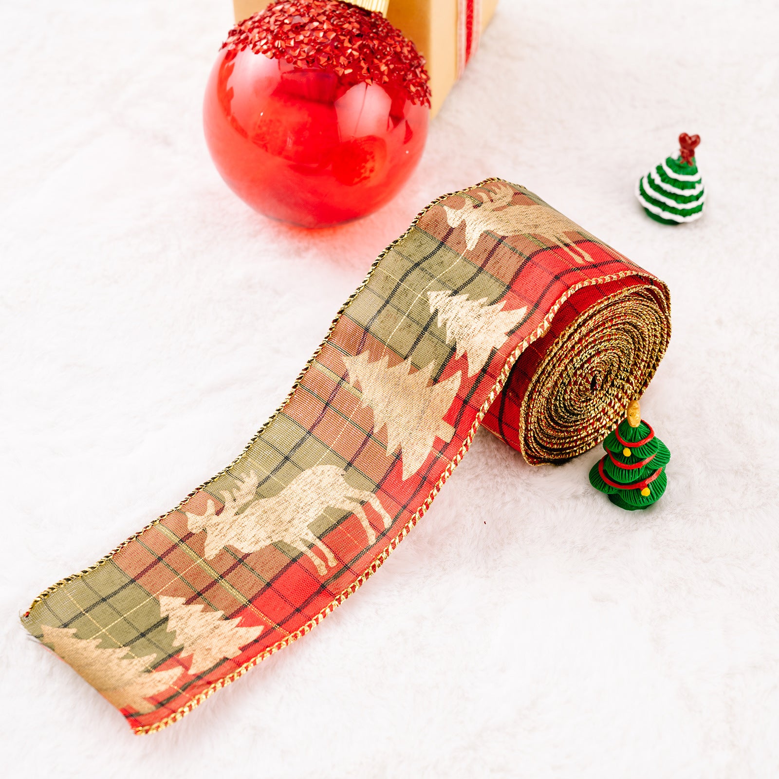Wholesale Christmas Decorations, Cartoon Stickers, Linen Woven Ribbons