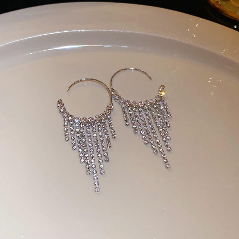 Wholesale Diamond Butterfly Flower Five Pointed Star Tassel Alloy Earrings