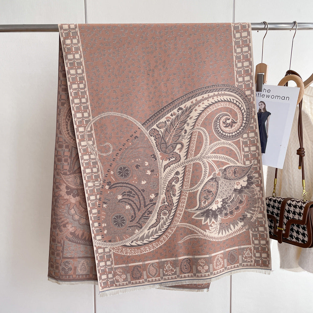 Wholesale Winter Cashmere Thickened Warm Tassel Scarves