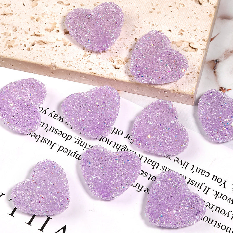 Wholesale 20pcs Rhinestone Heart Acrylic Beads Soft Sugar Beads