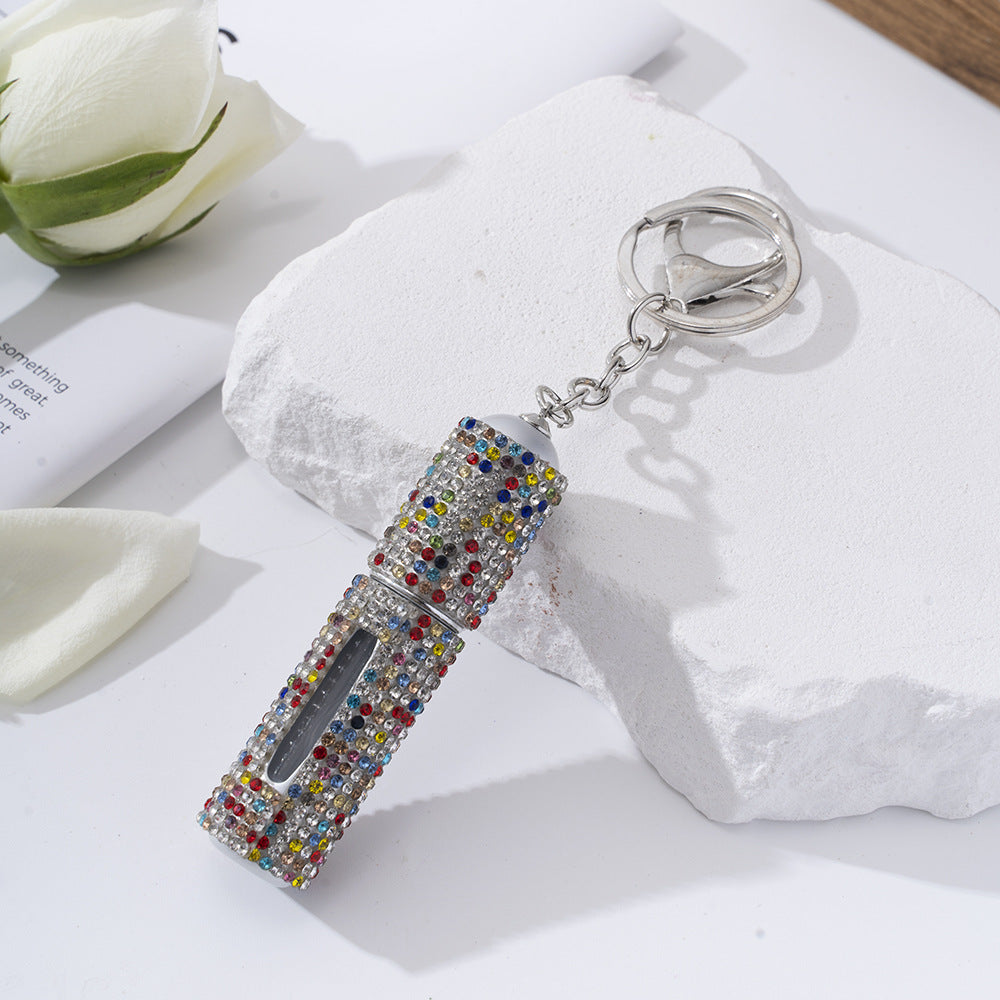 Wholesale Diamond-studded Creative Perfume Bottle Keychain