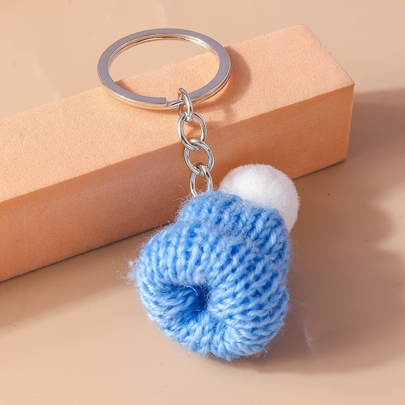 Wholesale Cartoon Mini Colored Knitted Hat Keychain