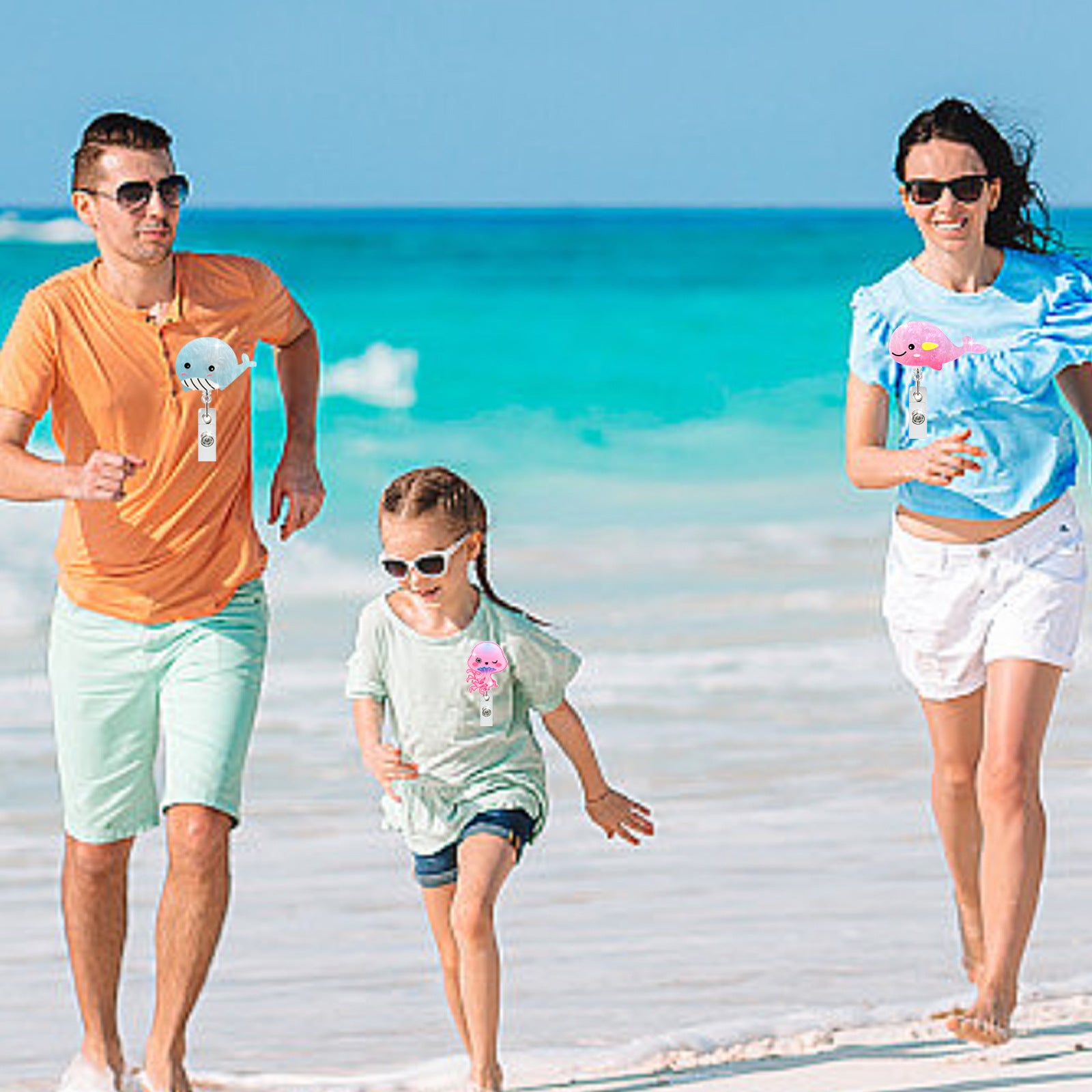 Wholesale New jellyfish dolphin telescopic clip easy to pull