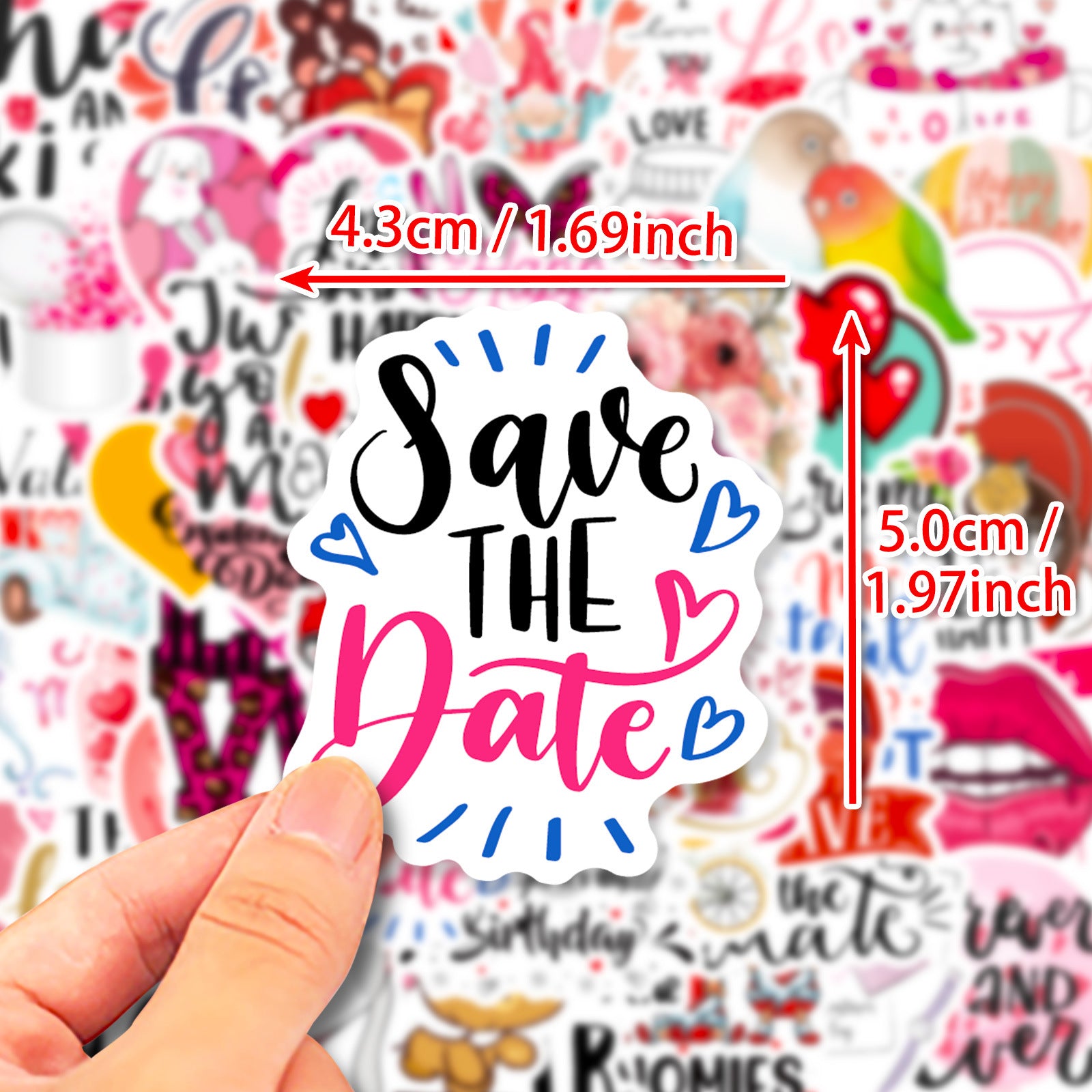 Wholesale 50pcs Valentine' s Day LOVE Love Romantic Confession Stickers