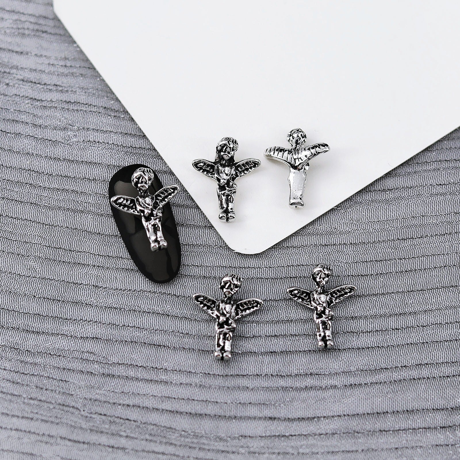 Wholesale 10pcs Retro nail accessories punk style cross dark silver metal nail accessories