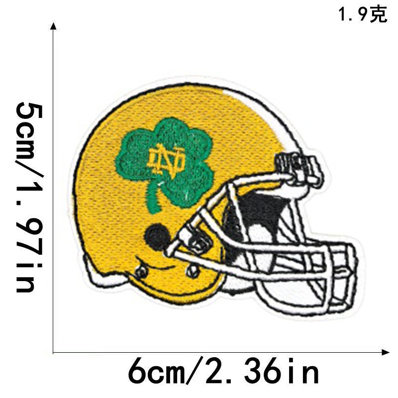 Wholesale American College Football Helmet Embroidered Patches Set Of 8 Polyester Cotton Sew On Applique For ets Backpacks Hats DIY Craft Resale